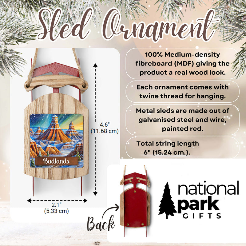 Badlands National Park Sled Ornament