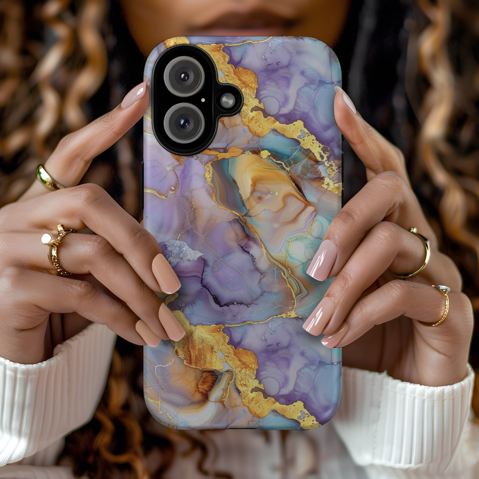 Exclusive Amethyst Drift Marble Pattern Phone Case