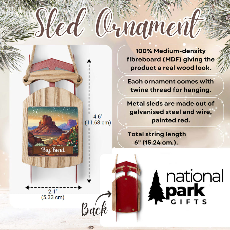 Big Bend National Park Sled Ornament