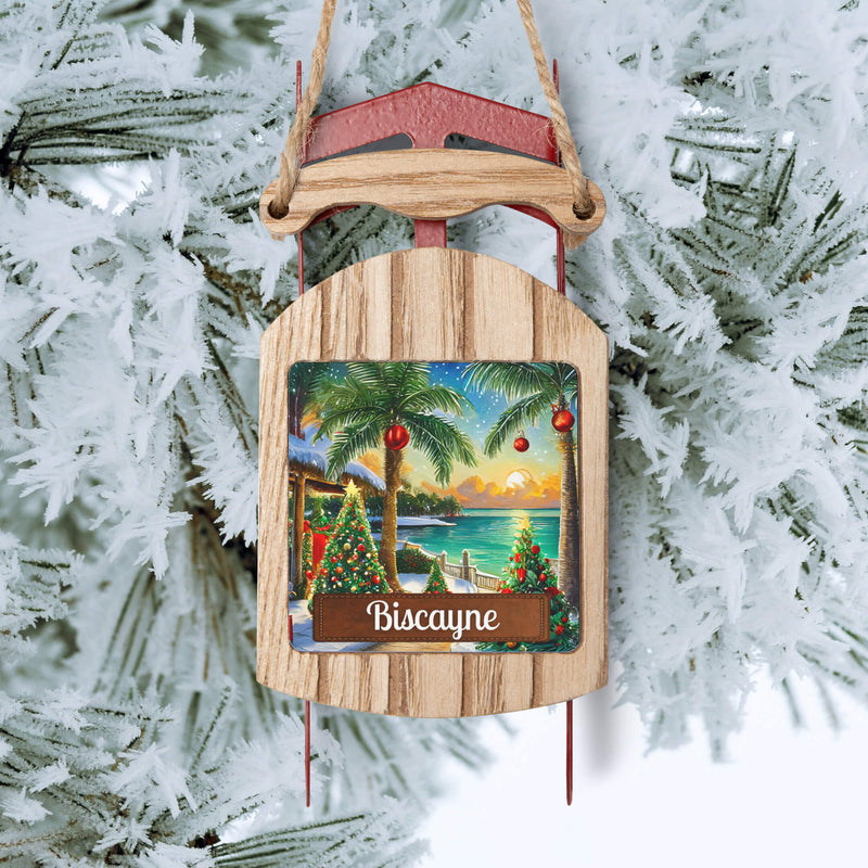 Biscayne National Park Sled Ornament