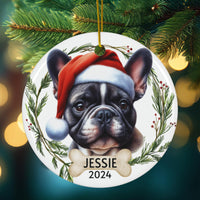 Personalized Boston Terrier Dog Christmas Ornament