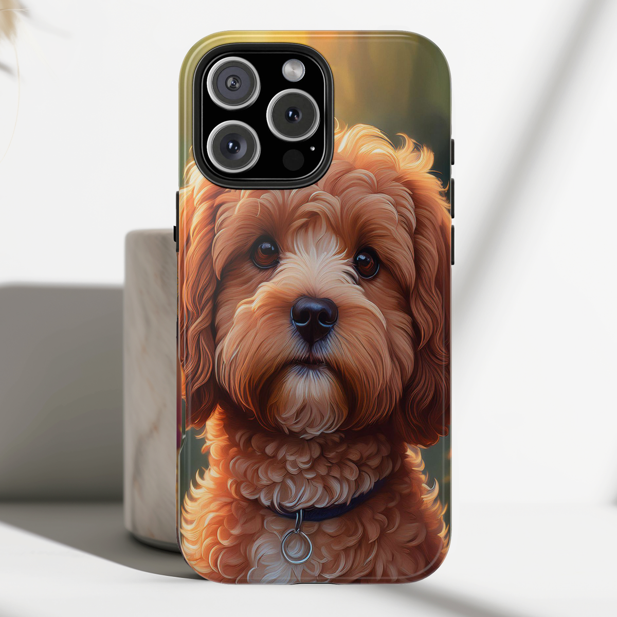 Brown Cavapoo Dog iPhone and Samsung Case with Free Shipping