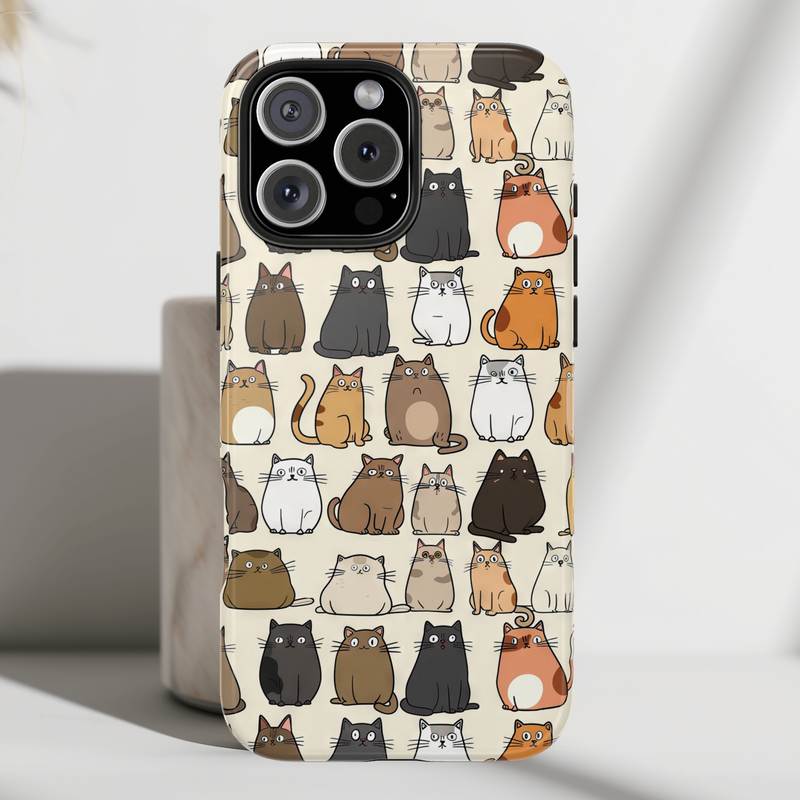 Cartoon Cats iPhone and Samsung Phone Case with Free Shipping