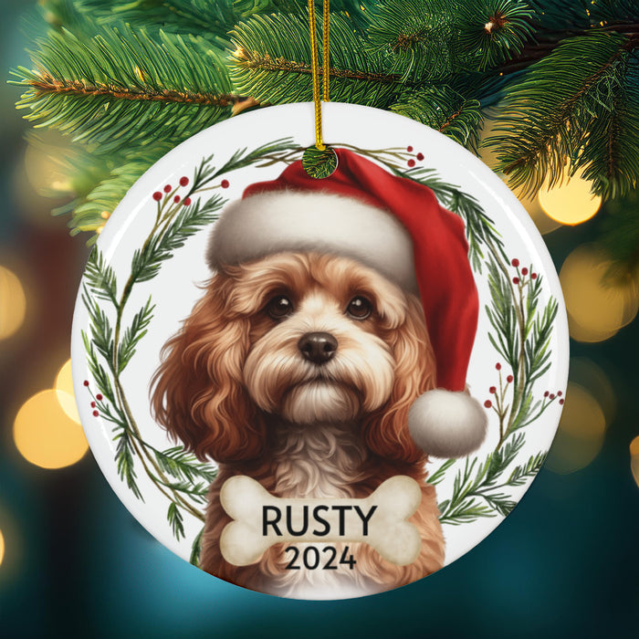 Personalized Cavapoo Dog Christmas Ornament