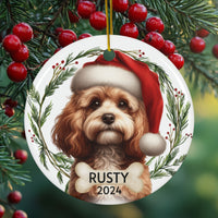 Personalized Cavapoo Dog Christmas Ornament