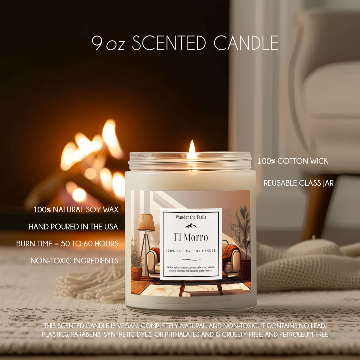 El Morro soy candle with a warm, comforting fragrance, perfect for cozy evenings