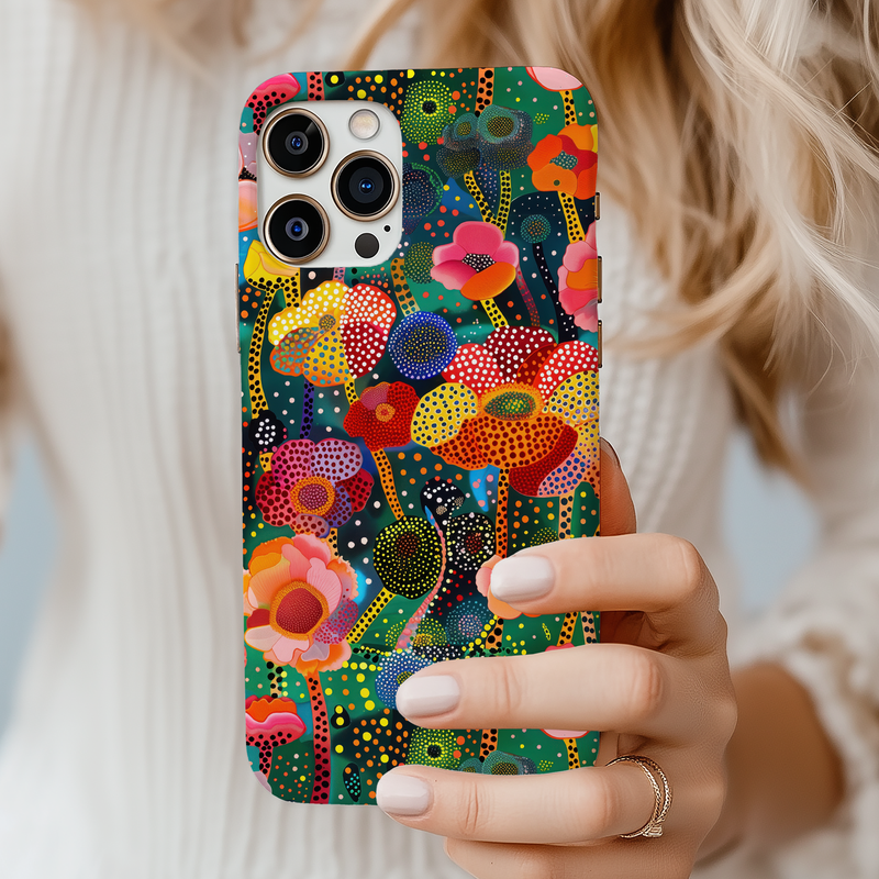 Pointillist Stardust Petals Floral Phone Case