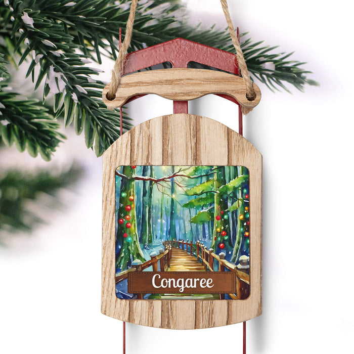 Congaree National Park Christmas Sled Ornament