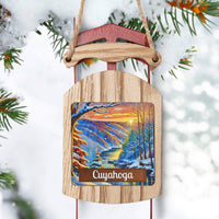 Cuyahoga Valley National Park Christmas Sled Ornament