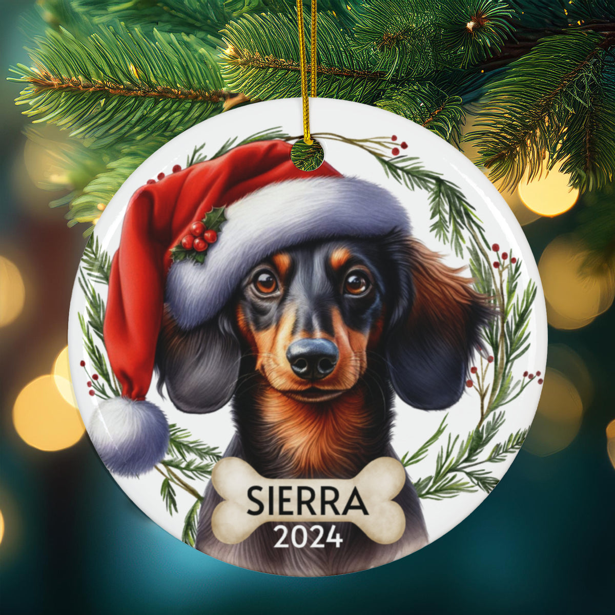 Personalized Dachshund Christmas Ornament