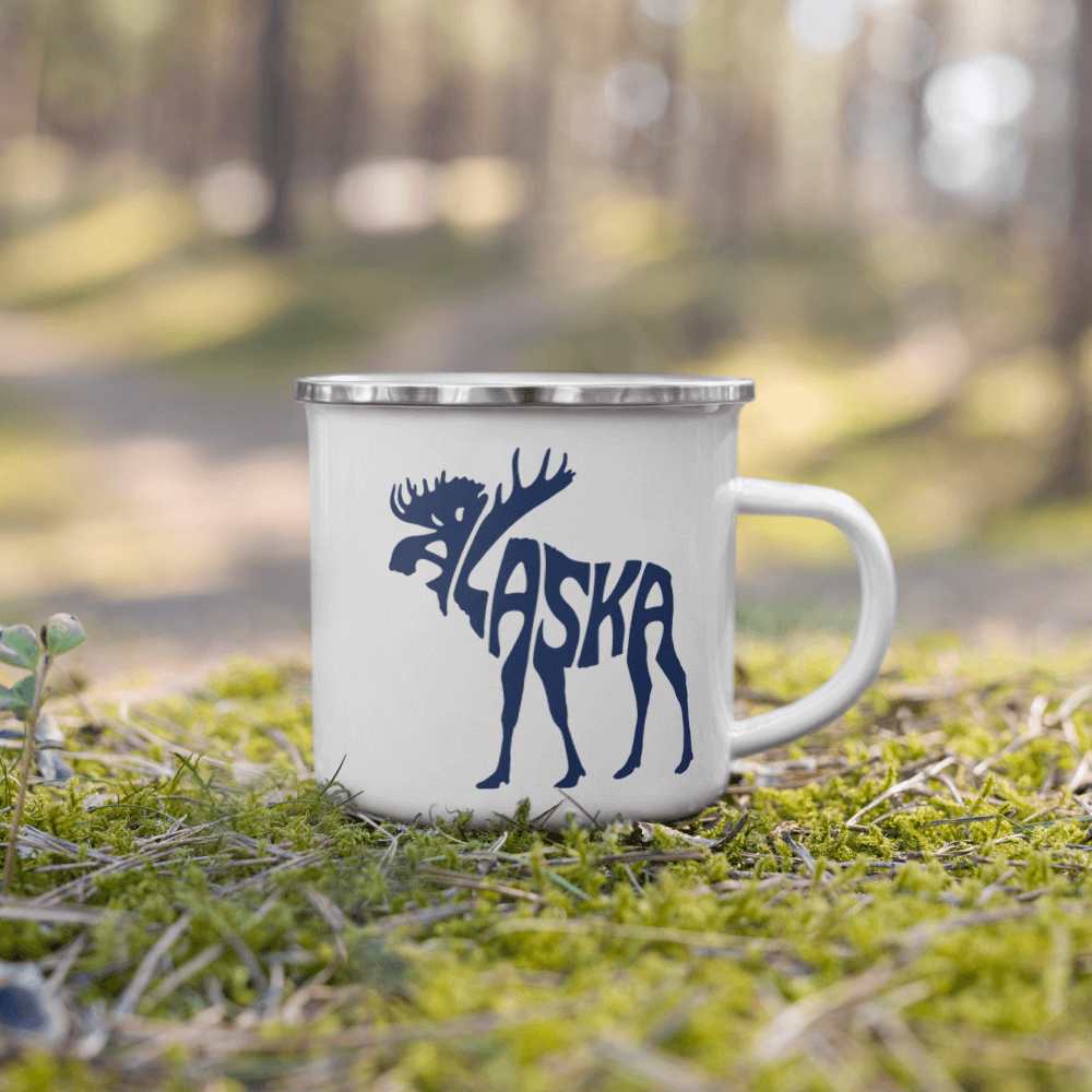 Alaska Moose Enamel Camp Mug