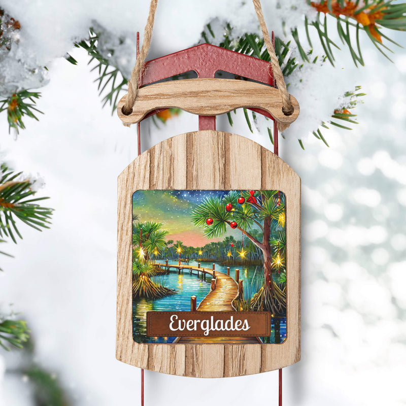 Everglades National Park Christmas Sled Ornament