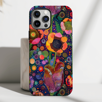 Pointillist Sunburst Bloom Floral Phone Case