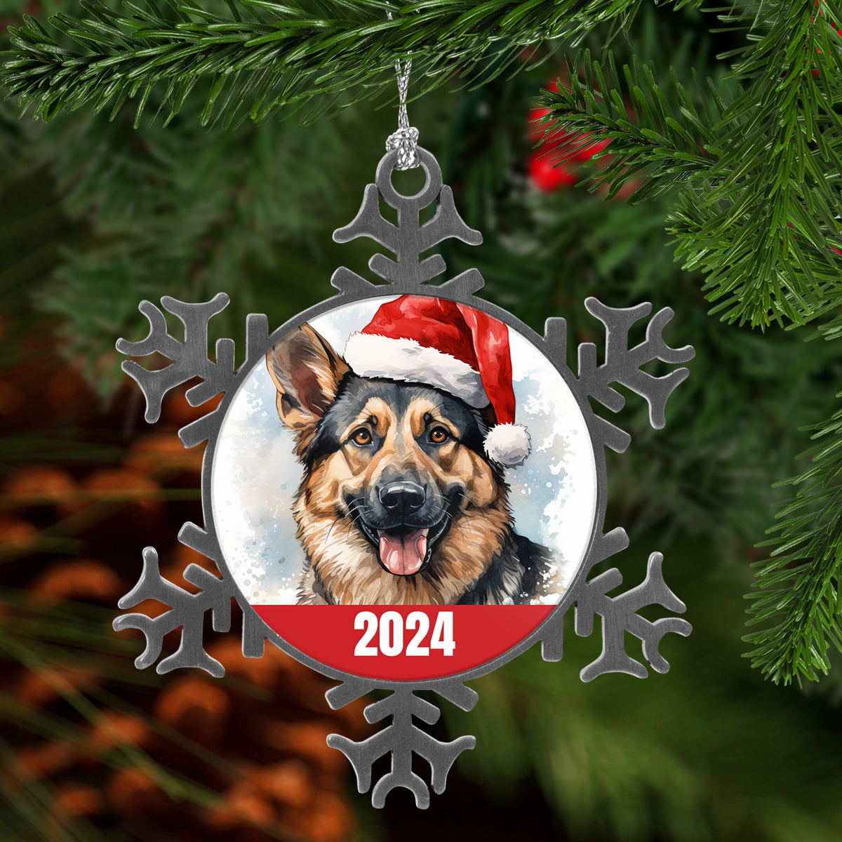 2024 German Shepherd Christmas Ornament with Gift Box