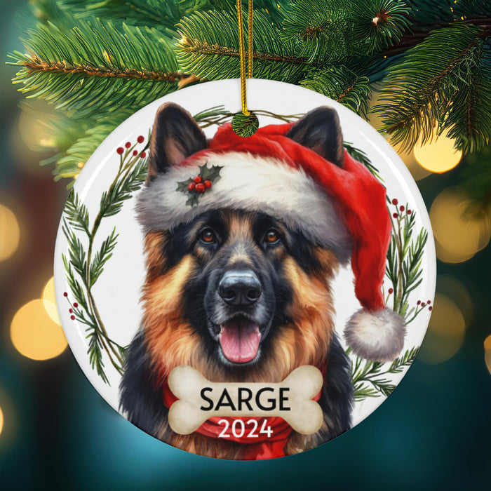 Personalized German Shepherd Dog Christmas Ornament