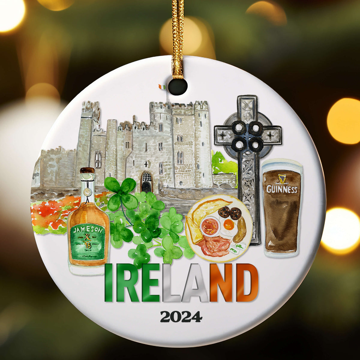 Ireland 2024 Ceramic Christmas Ornament