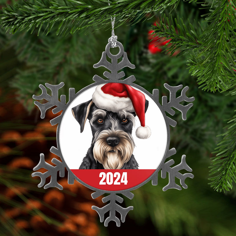 Miniature Schnauzer 2024 Christmas Ornament with Free Gift Box