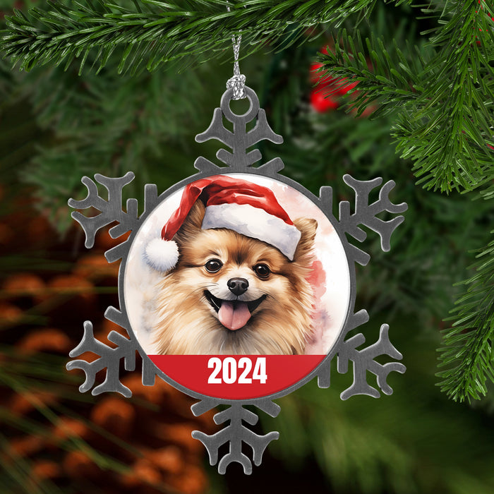 Pomeranian 2024 Christmas Ornament with Free Gift Box