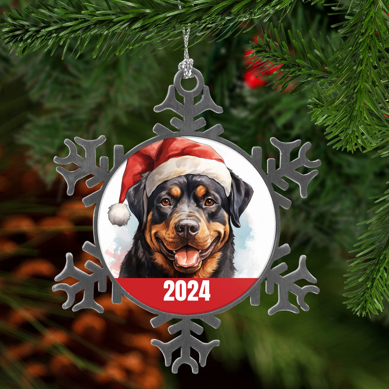 2024 Rottweiler Christmas Ornament with Gift Box