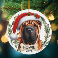 Personalized Shar Pei Dog Christmas Ornament