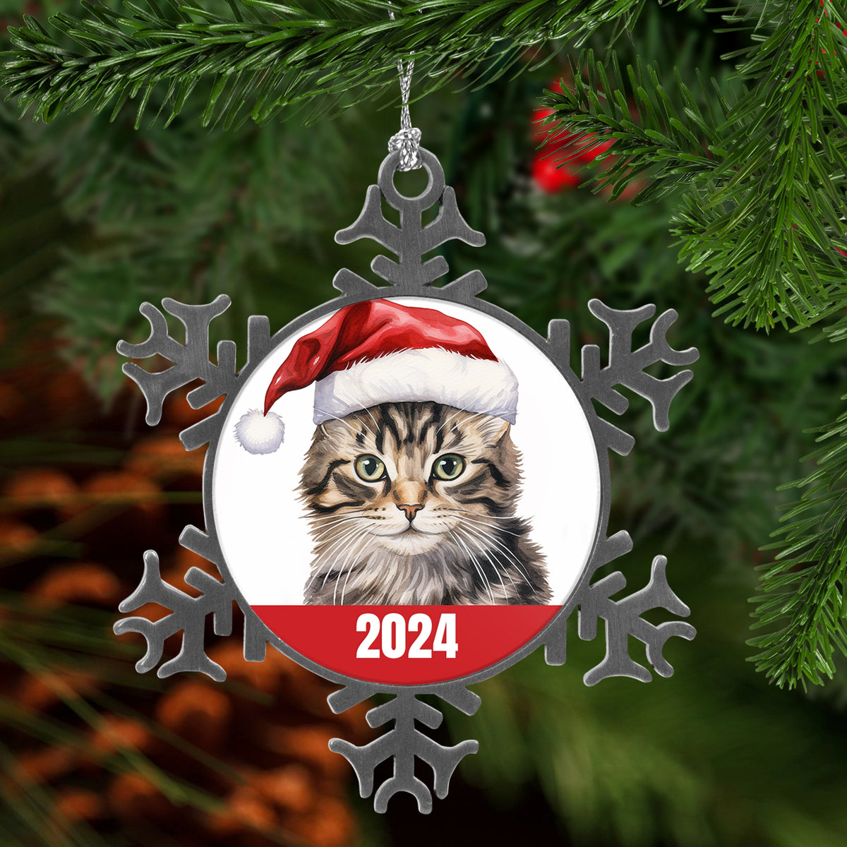 2024 Tabby Cat Christmas Ornament with Free Shipping