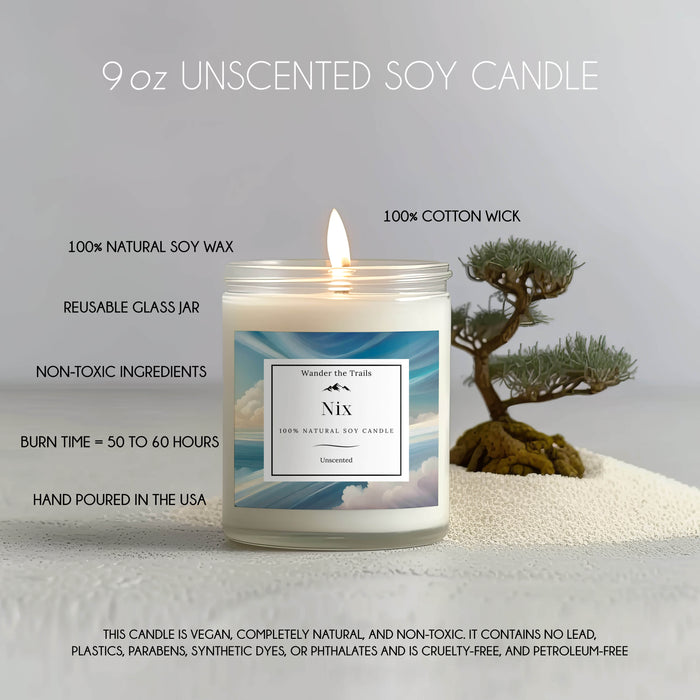 Eco-friendly and unscented Nix candle, perfect for creating a calm, natural ambiance