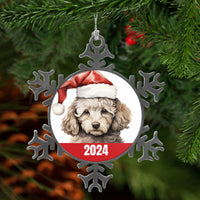 Poodle 2024 Christmas Ornament Pewter Snowflake with Free Shipping