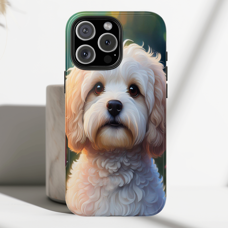 White Cavapoo Dog Phone Case